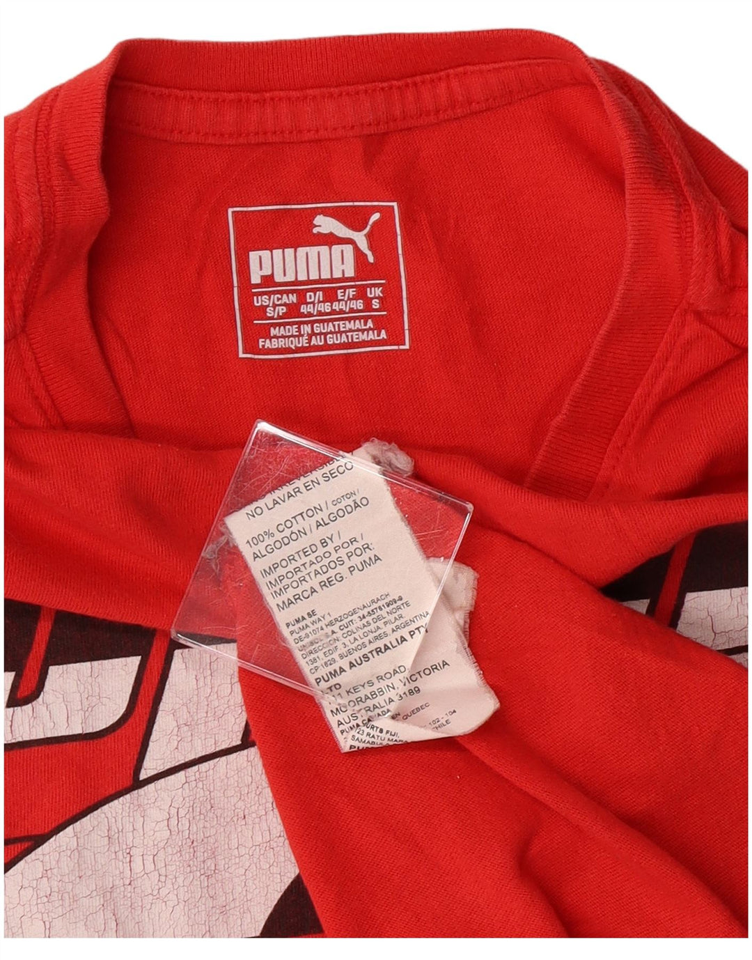 Puma Herre Grafisk T-Shirt Top Lille Rød Bomuld