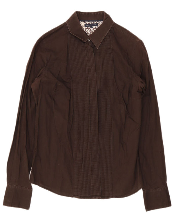 Tommy Hilfiger Dame Smoking Shirt US 8 Medium Brown