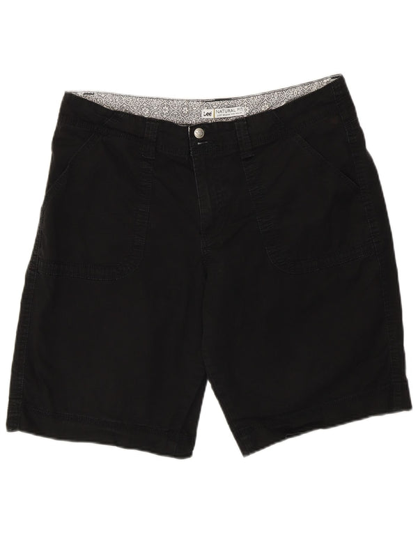 Lee Womens Natural Fit Chino Shorts US 12 Large W34 Black Bomuld