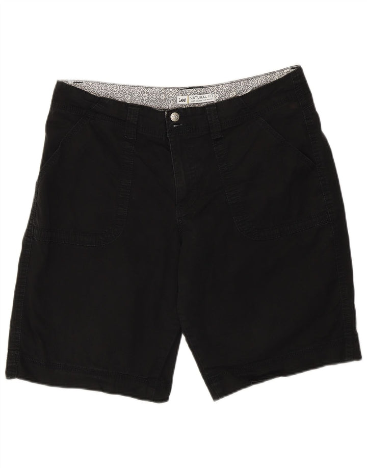 Lee Womens Natural Fit Chino Shorts US 12 Large W34 Black Bomuld