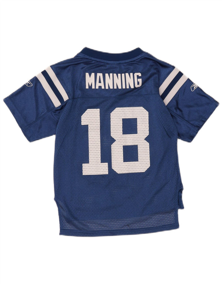 Reebok Boys NFL grafisk trøje Top 5-6 år Medium Navy Blue Colourblock
