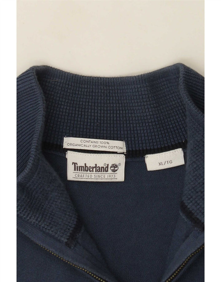 Timberland Herre Zip Neck Jumper Sweater XL Blå Bomuld