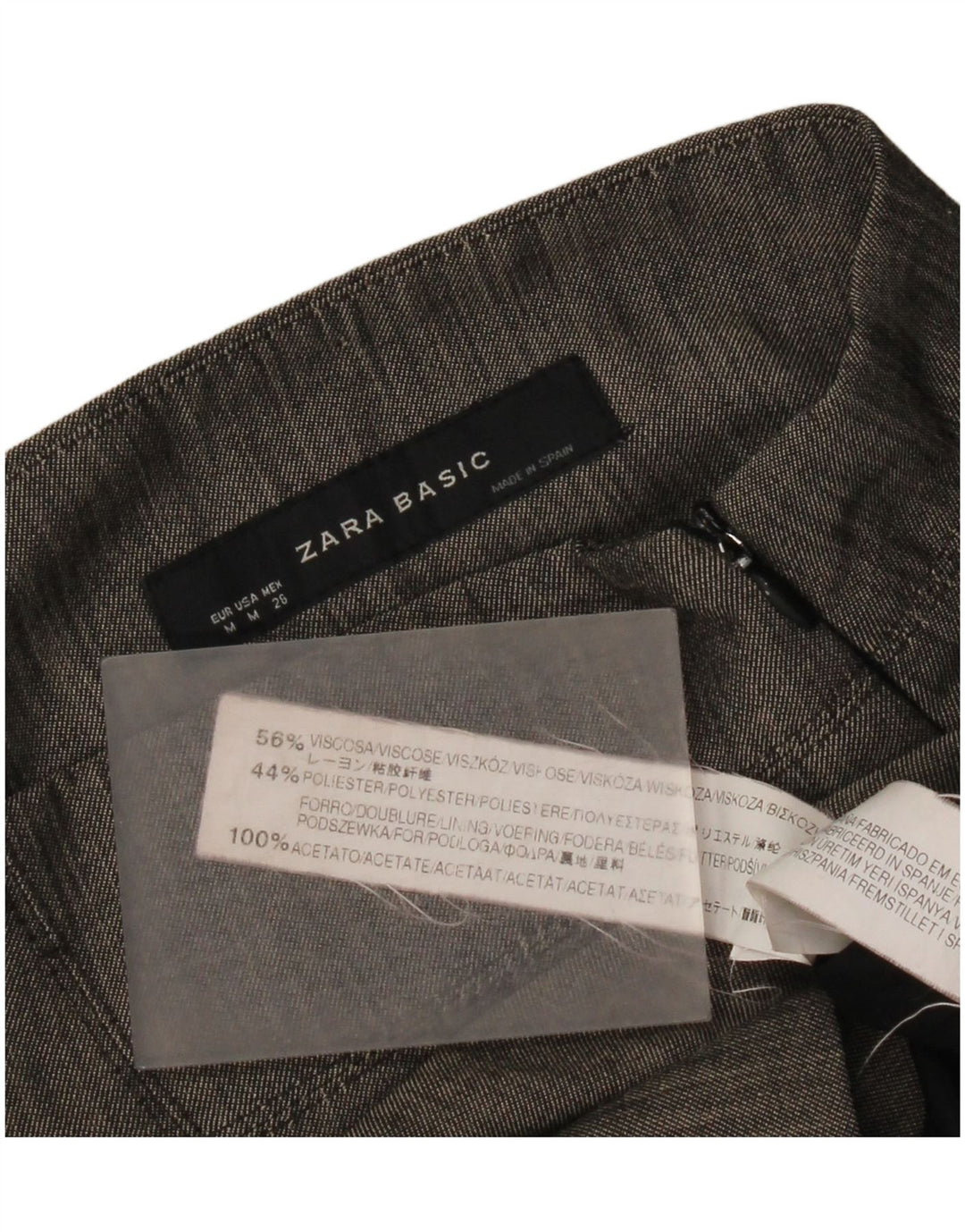 Zara Pencil Nederdel Medium W28 Grå Viscose til kvinder