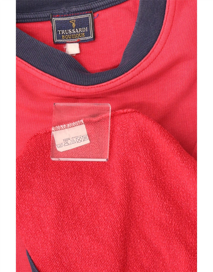 Trussardi Herre Sweatshirt Jumper Large Pink Colourblock Bomuld