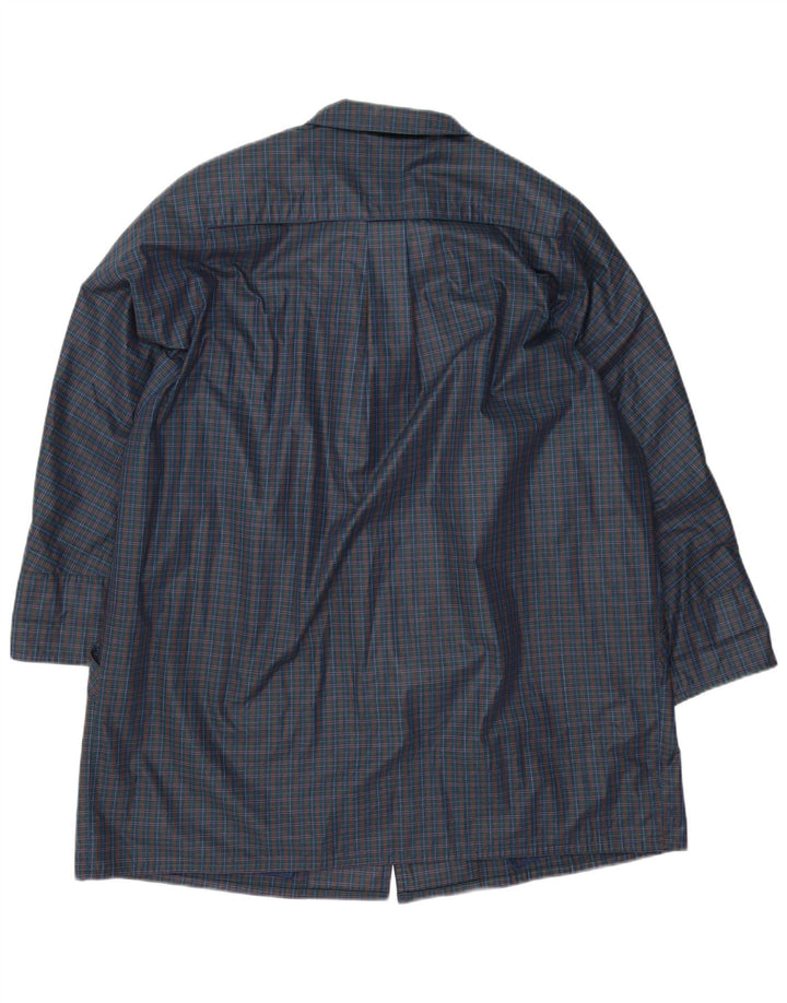 Alex Altoviti Dame Oversized Regnfrakke IT 46 Large Navy Blue Check