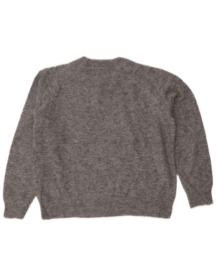 ZARA sweater med rund hals til kvinder UK 16 Stor grå nylon