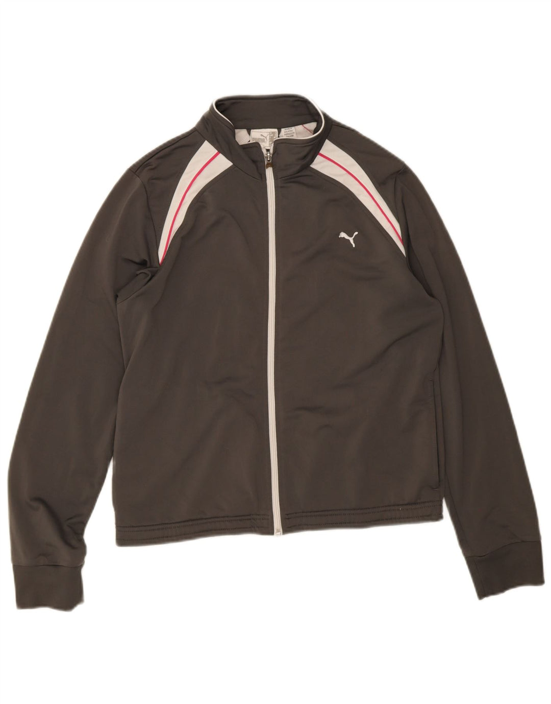 Puma træningsdragt topjakke til kvinder UK 14 Large Grå Colourblock Polyester