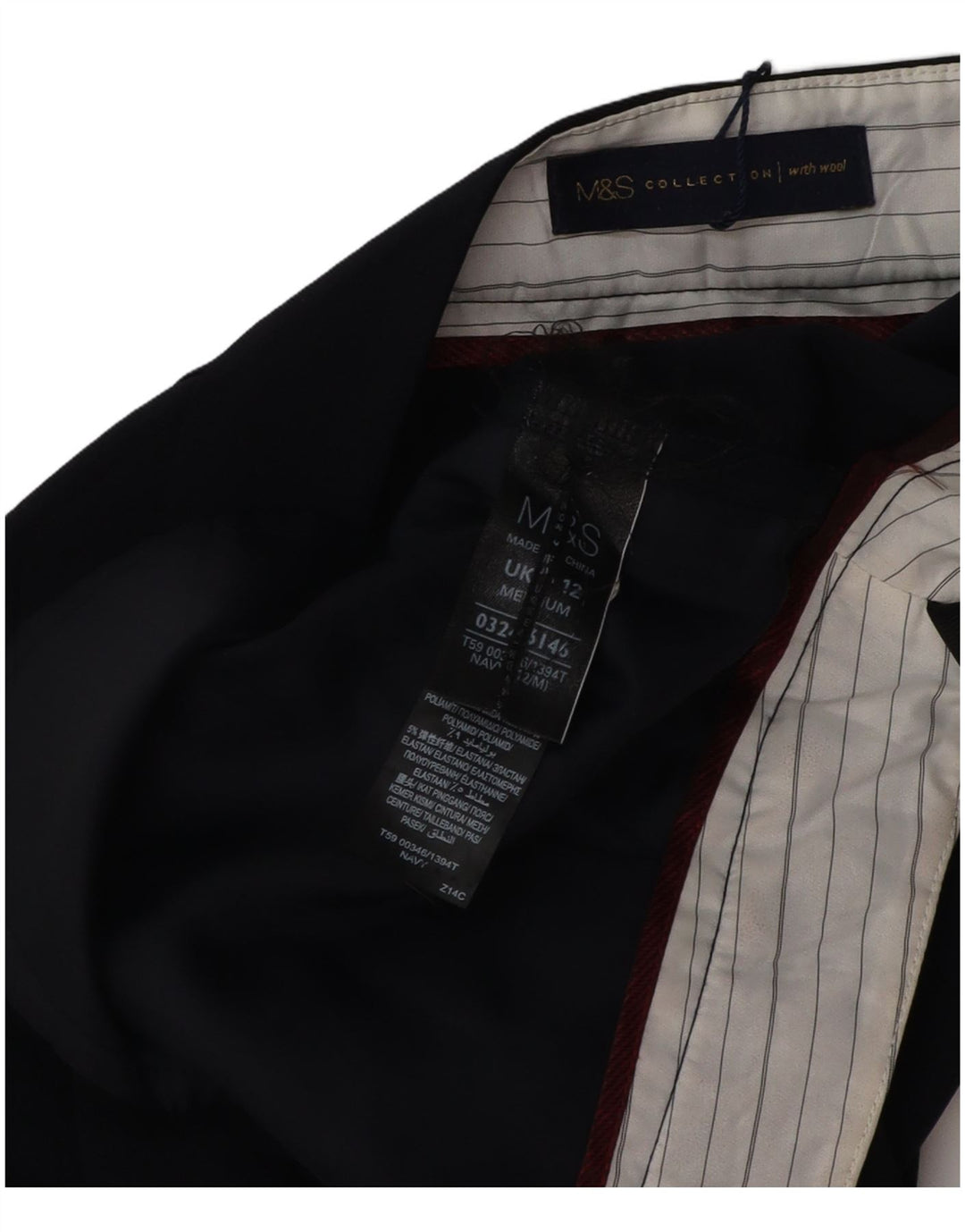 Marks & Spencer Chinobukser til kvinder UK 12 Medium W32 L32 Marineblå