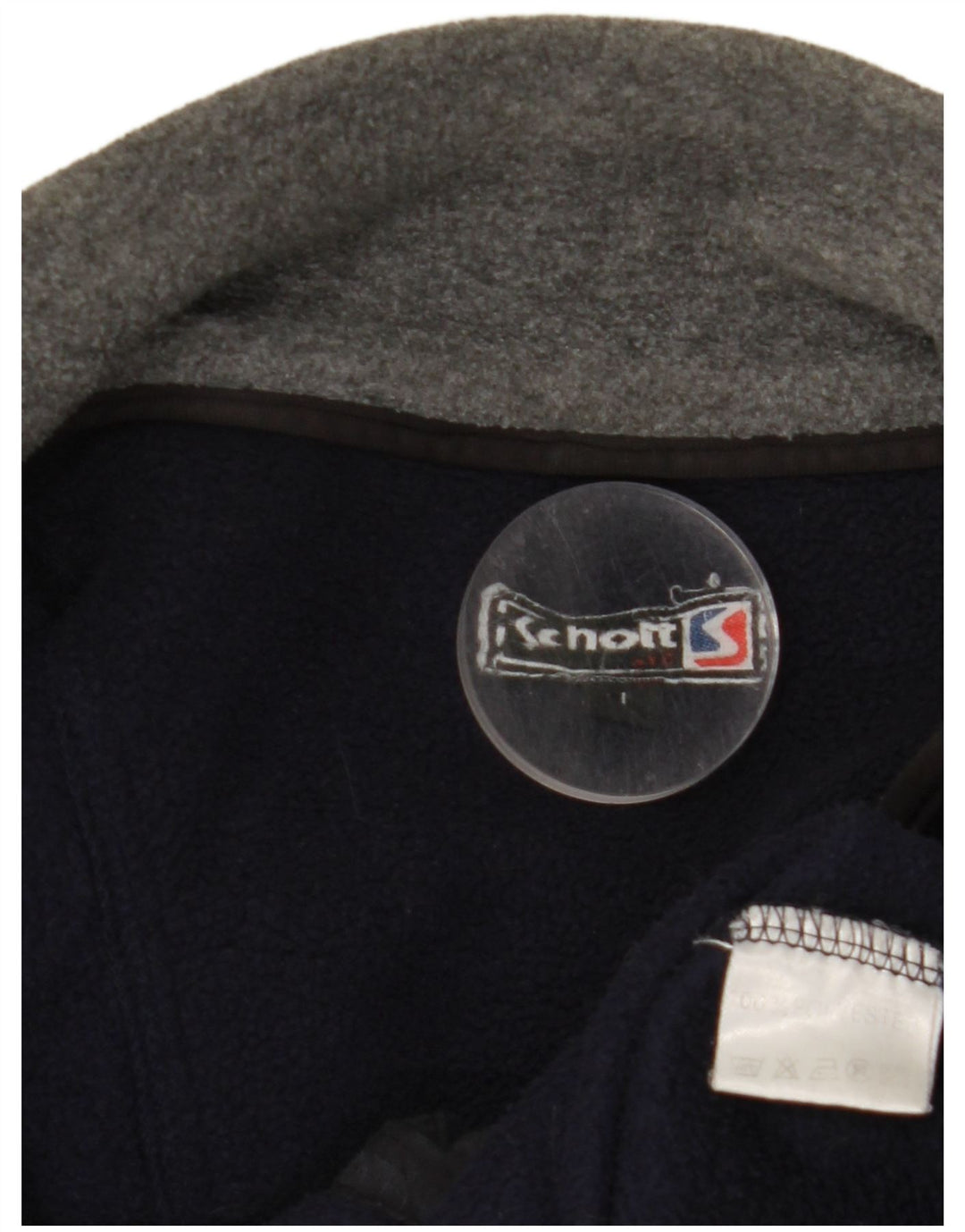 SCHOTT Fleecejakke til mænd UK 40 Stor marineblå polyester