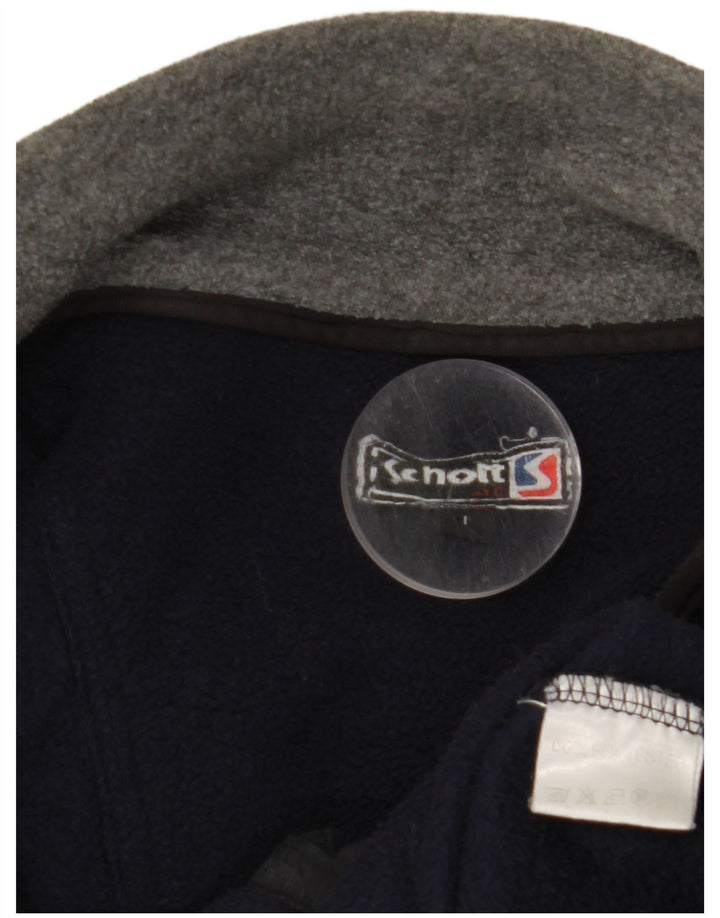 SCHOTT Fleecejakke til mænd UK 40 Stor marineblå polyester