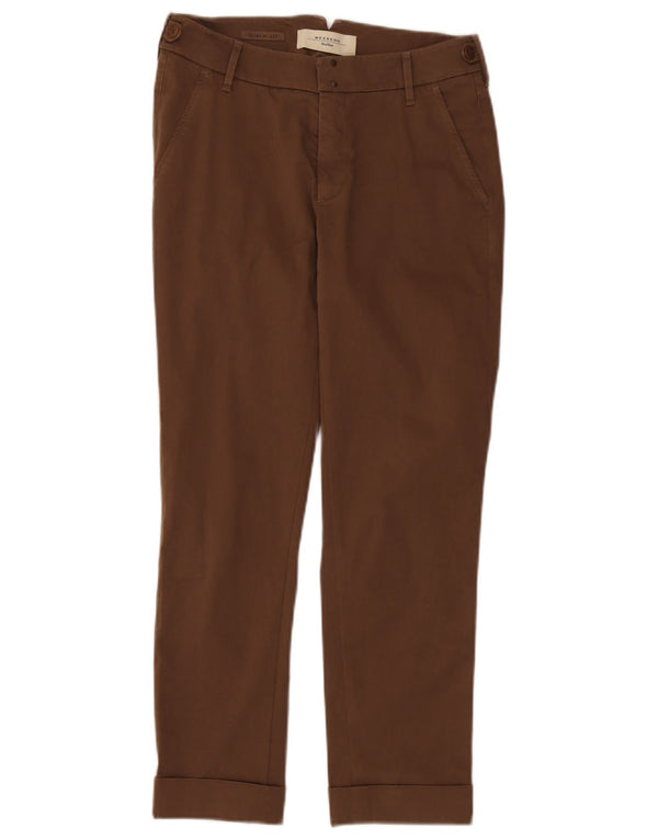 Max Mara Dame Weekend Lavtalje Slim Chino Bukser UK 4 XS W28 L26 Brun