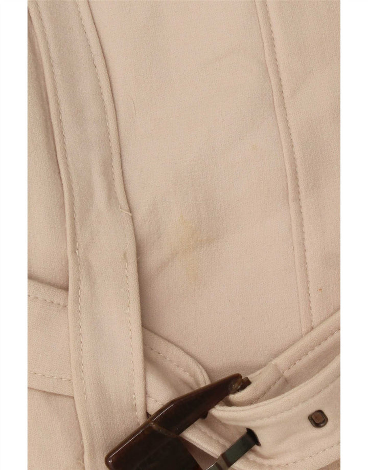 Zara Dame Overfrakke UK 12 Medium Beige Uld