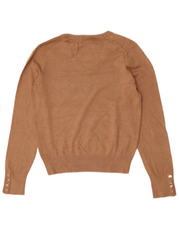 Oasis Womens Crop V-hals sweater UK 12 Medium Beige Viscose