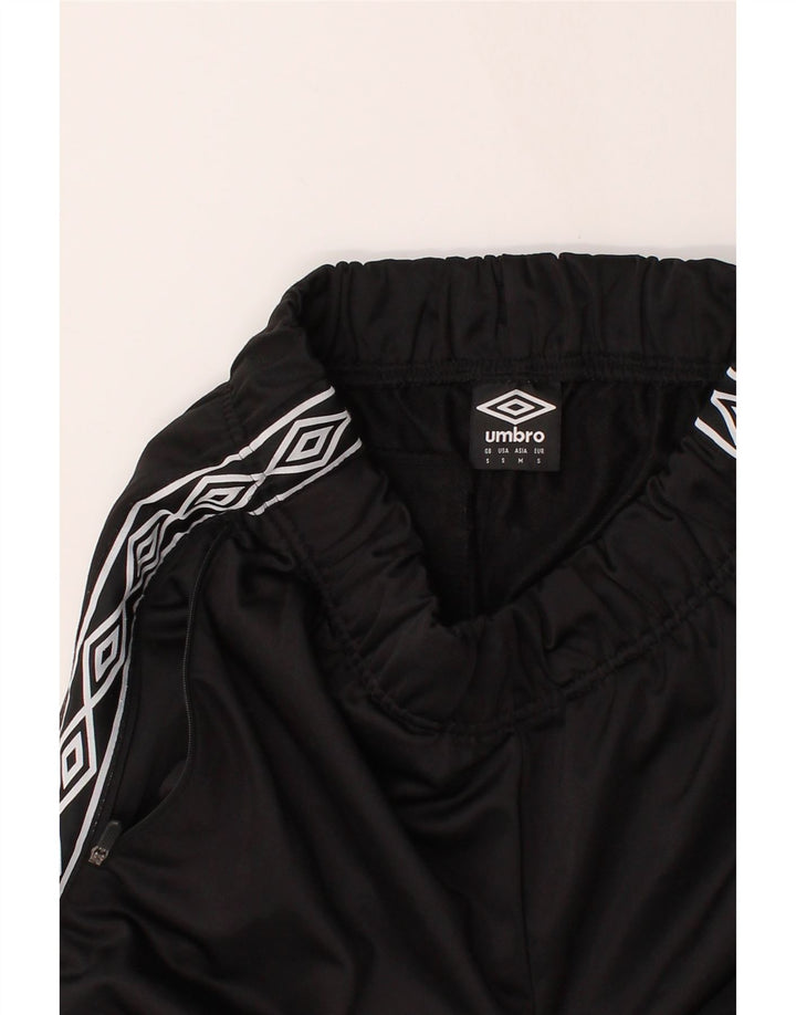 UMBRO Mens Graphic Tracksuit Trousers Small Black Polyester Vintage Umbro and Second-Hand Umbro from Messina Hembry 