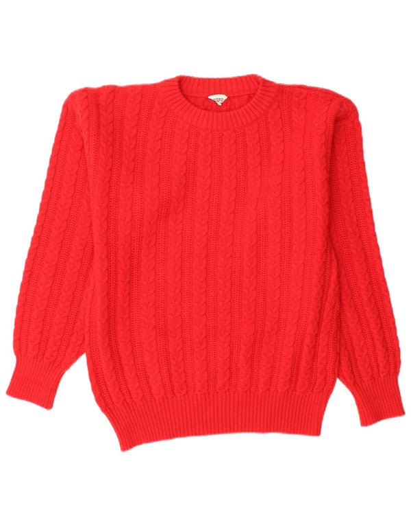 Vintage Mens Crew Neck Jumper Sweater Small Red