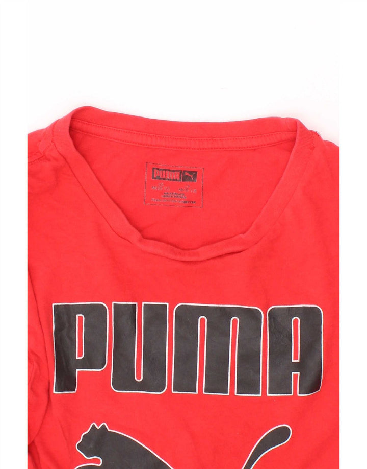 Puma Boys Grafisk T-Shirt Top 10-11 år Medium Rød