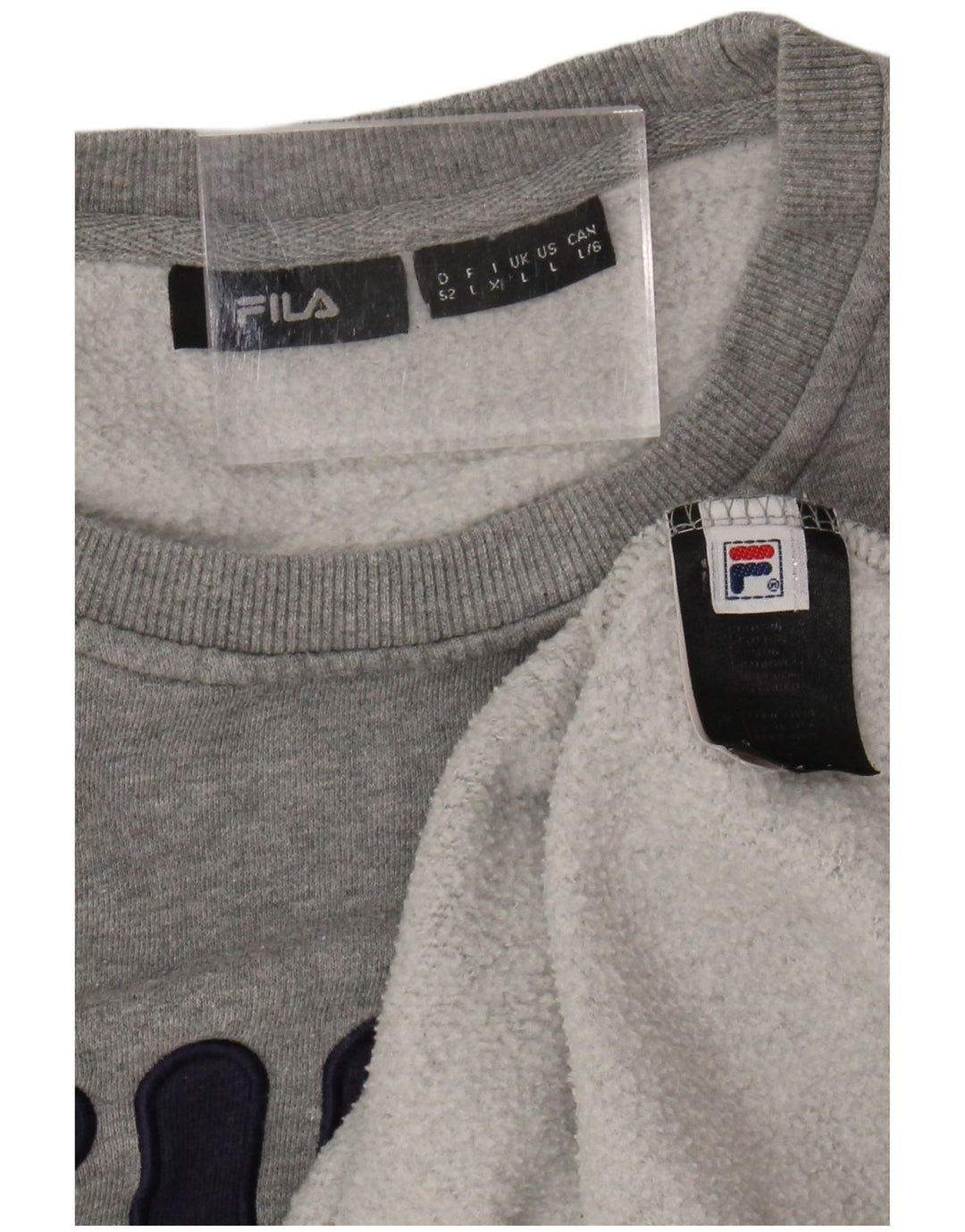 FILA Womens Oversized Graphic Sweatshirt Jumper UK 16 Large Grey Cotton