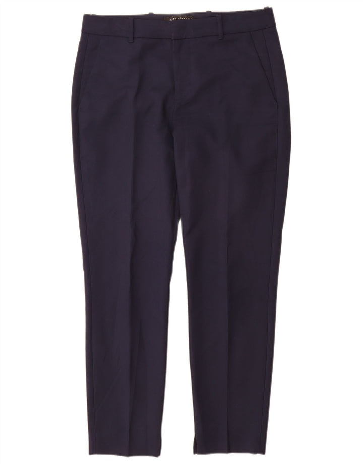 Zara Dame Slim Suit Bukser Medium W28 L29 Marineblå Bomuld