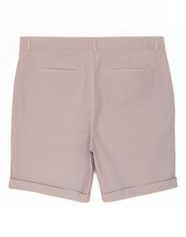 Marks & Spencer kvinders højtaljede chinoshorts UK 22 3XL W41 blå bomuld