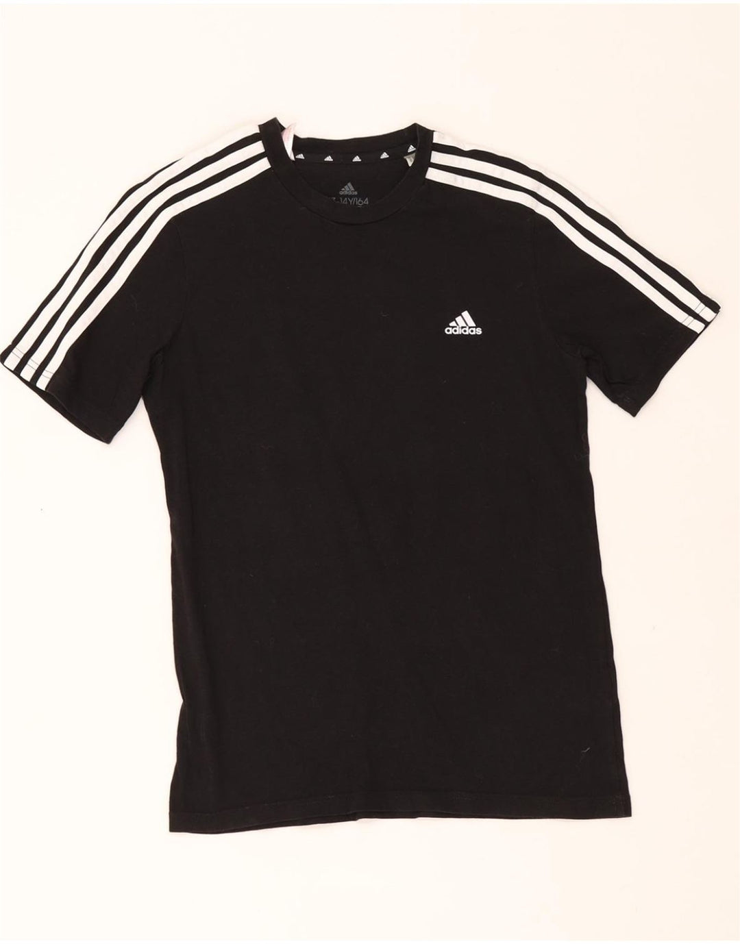 ADIDAS Boys T-Shirt Top 13-14 Years Black Cotton Vintage Adidas and Second-Hand Adidas from Messina Hembry 