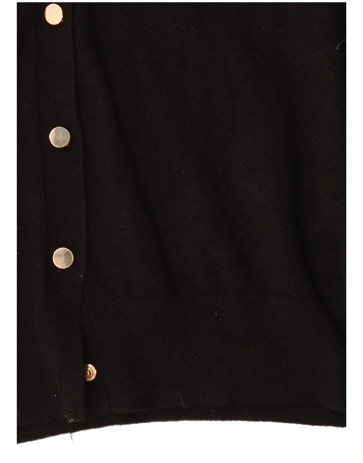 Zara Dame Cardigan Sweater UK 10 Small Black Viscose