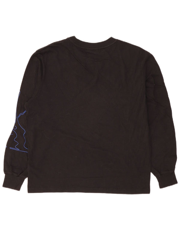 Calvin Klein Herre Oversized Langærmet Grafisk T-Shirt Top XS Sort Bomuld