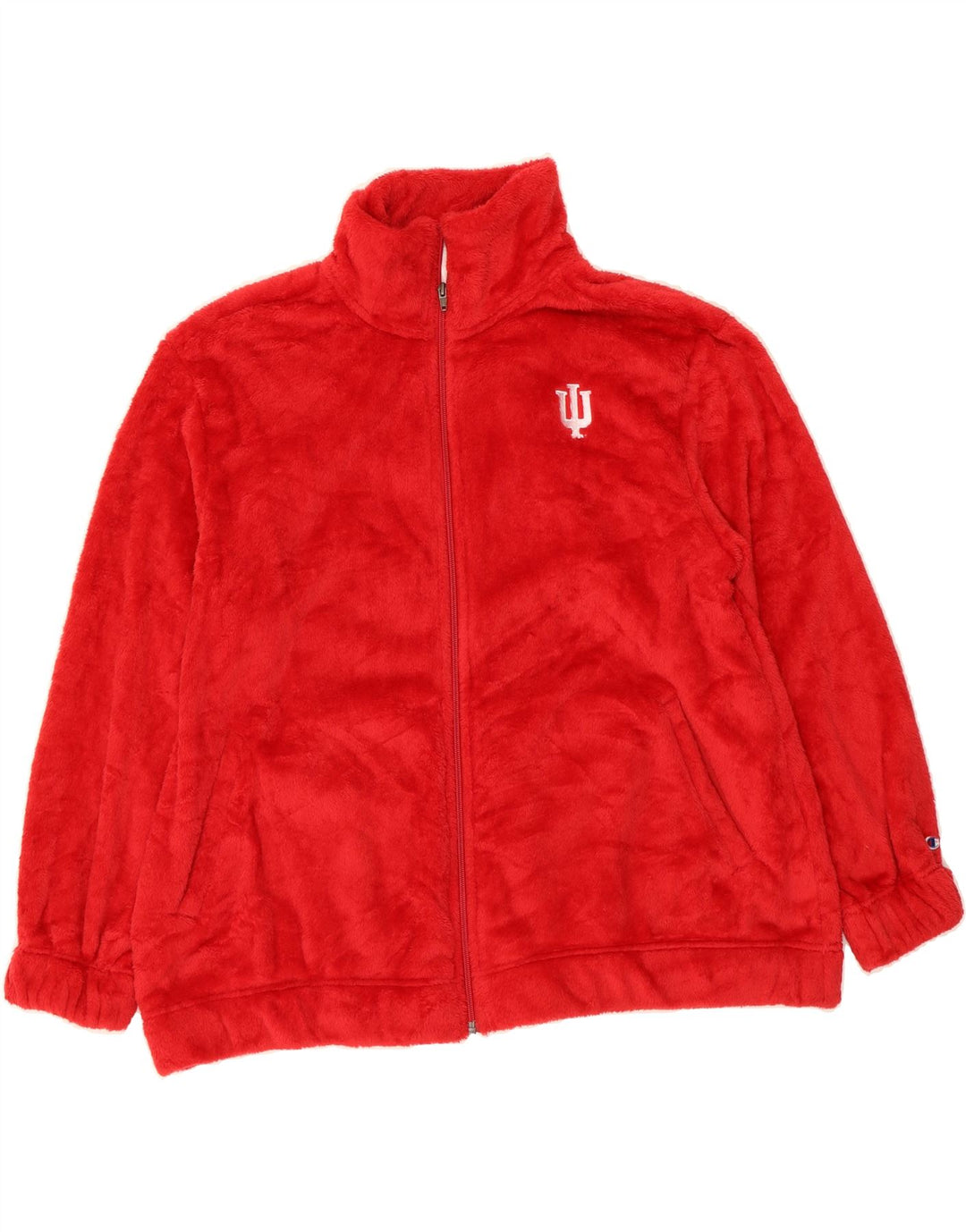 CHAMPION Womens Oversized Fleece Jacket UK 16 Large Red Polyester Vintage Champion and Second-Hand Champion from Messina Hembry 