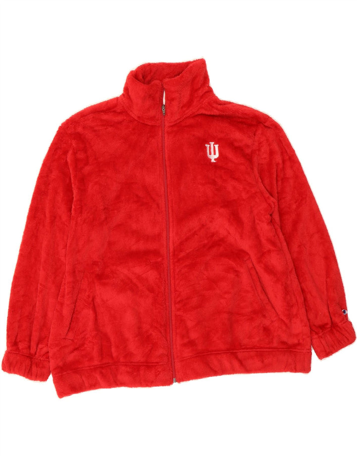 CHAMPION Womens Oversized Fleece Jacket UK 16 Large Red Polyester Vintage Champion and Second-Hand Champion from Messina Hembry 