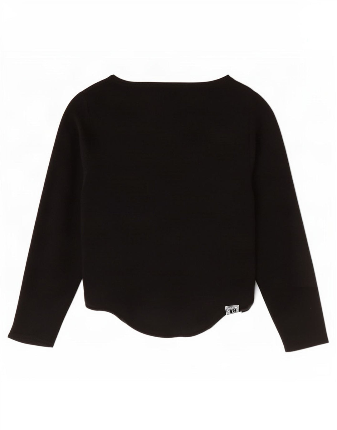 Zara Dame 3/4 ærmet Crop Top UK 12 Medium Black Viscose