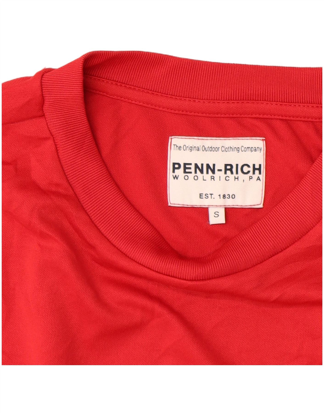 PENN-RICH Dame T-Shirt Top UK 10 Lille Rød Polyester