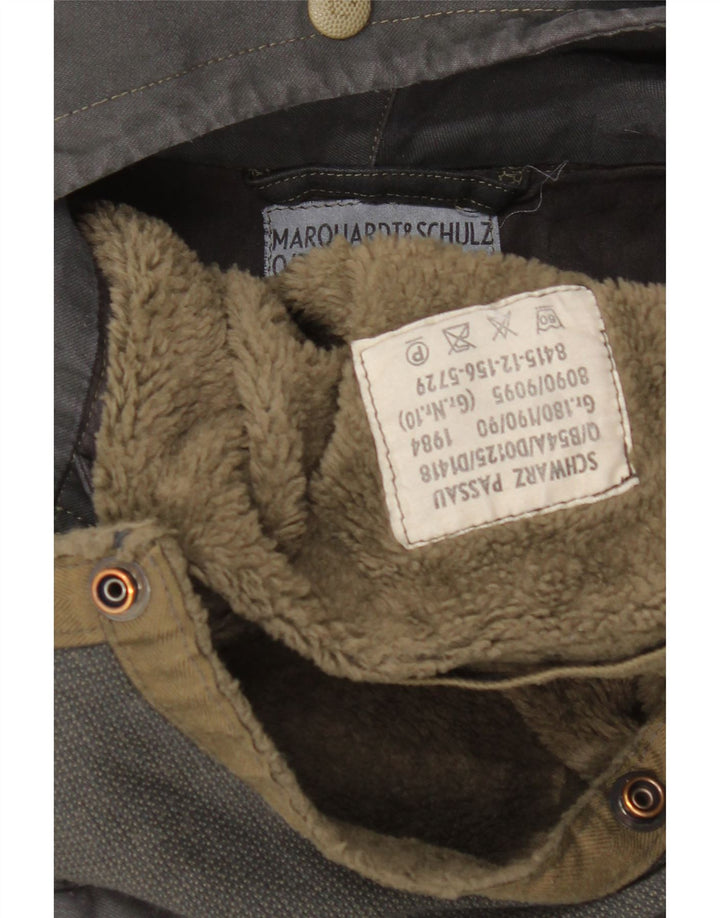 Vintage Parkajakke med hætte til mænd UK 38 Medium Grå