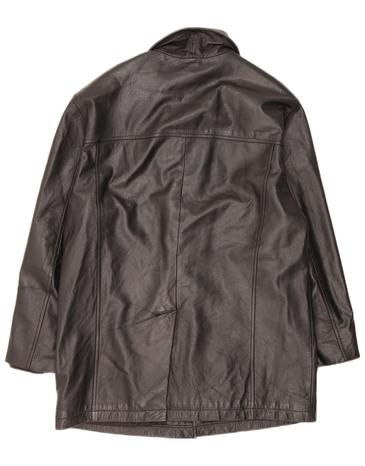 Orfatti Herre Læderfrakke IT 52 XL Sort Læder