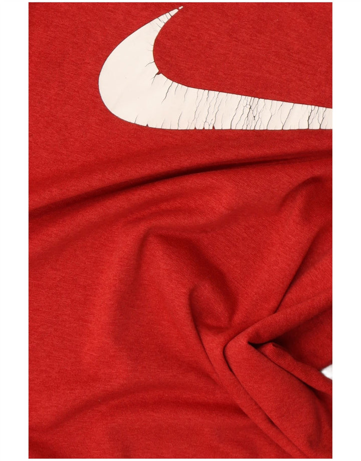 Nike drenge Dri Fit grafisk T-shirt top 12-13 år stor rød polyester