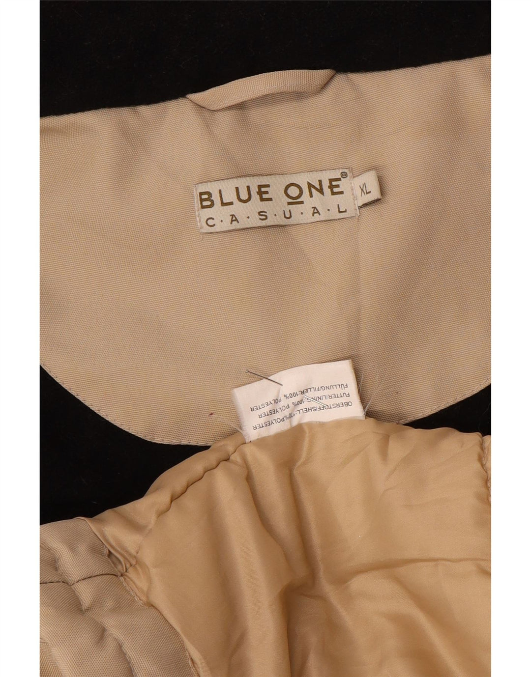 Vintage Herre Utility Gilet UK 42 XL Beige Polyester