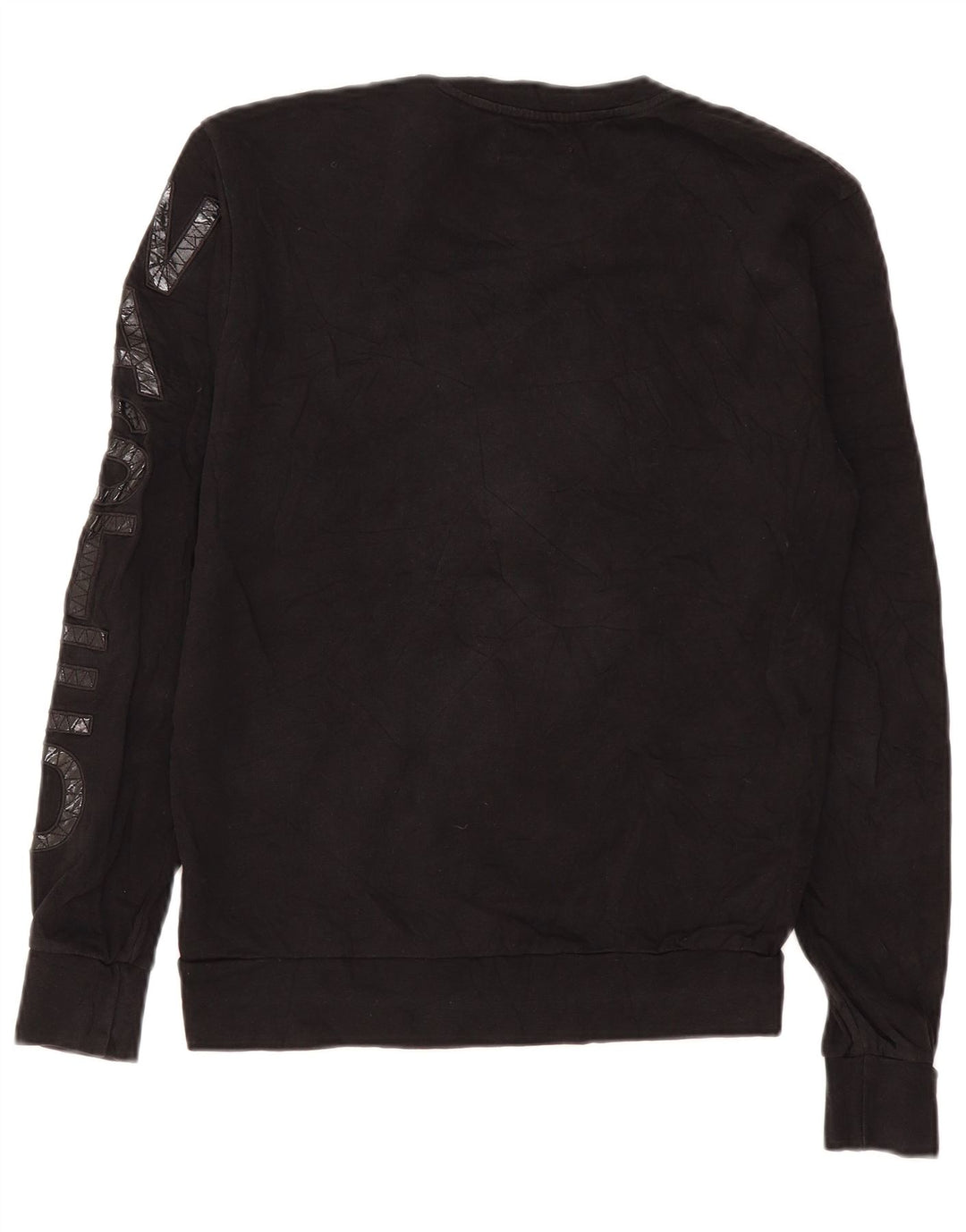 Zara Herre grafisk sweatshirt Jumper Medium Sort Polyester