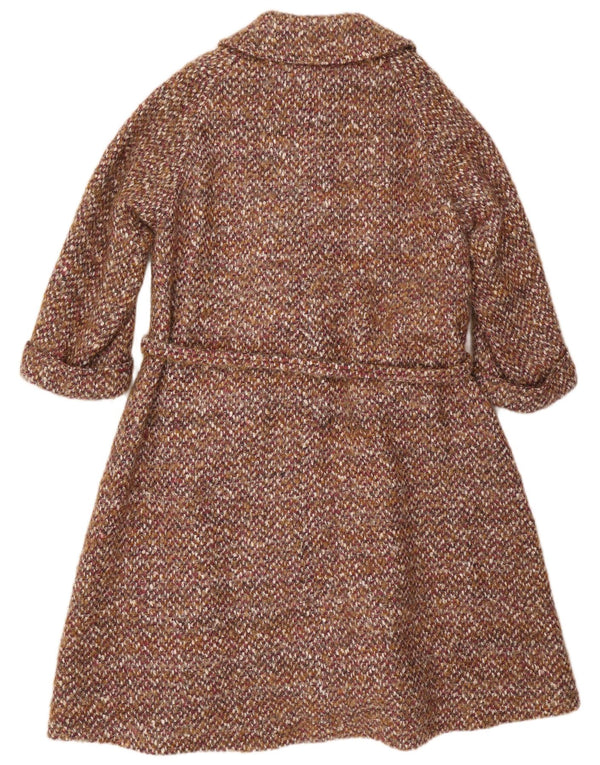 Jaeger Dame Oversized Overfrakke UK 14 Stor Brun Flecked Uld
