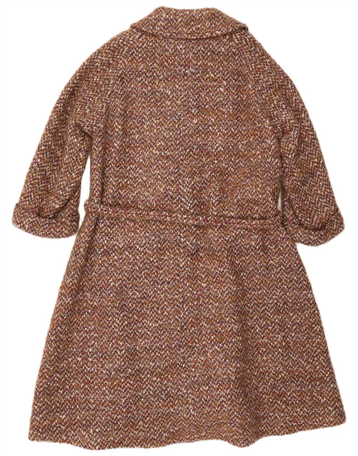Jaeger Dame Oversized Overfrakke UK 14 Stor Brun Flecked Uld