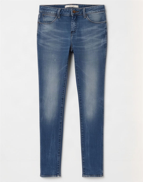 Wrangler Dame Courtney Skinny Jeans med lav talje W28 L32 Blå Bomuld