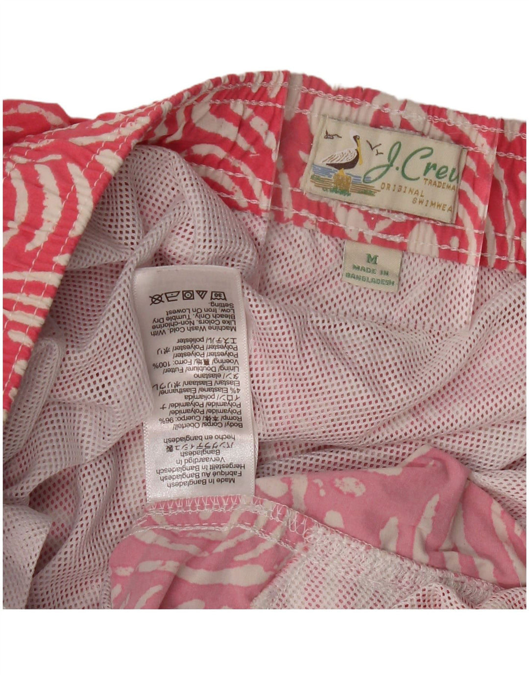 J. CREW Badeshorts til mænd Medium Pink Paisley Polyamid