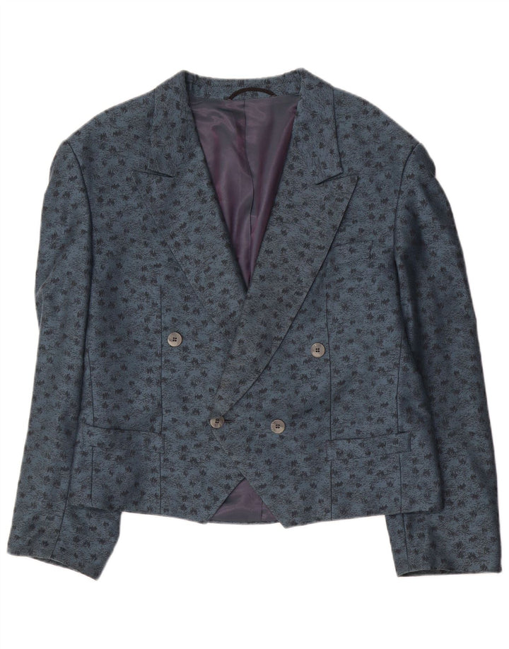 Giacomo Larusso Dame Abstrakt mønster Blazer Jacket UK 16 Large Blue
