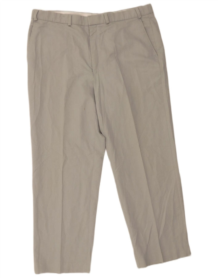 Marks & Spencer Straight Chino-bukser til mænd W38 L29 Grå polyester