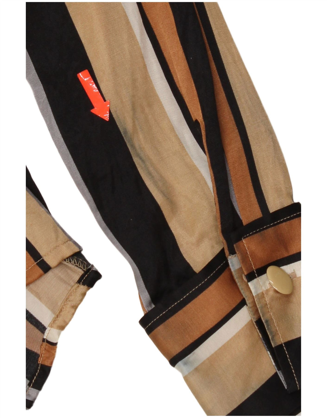 Naracamicie skjortebluse til kvinder UK 12 Medium Flerfarvet stribet viskose