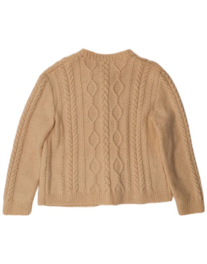 VINTAGE Dame Cardigan Sweater UK 16 Large Off White