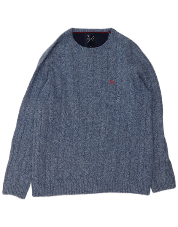 Crew Clothing Herre Crew Neck Jumper Sweater XL Blå Flecked Uld