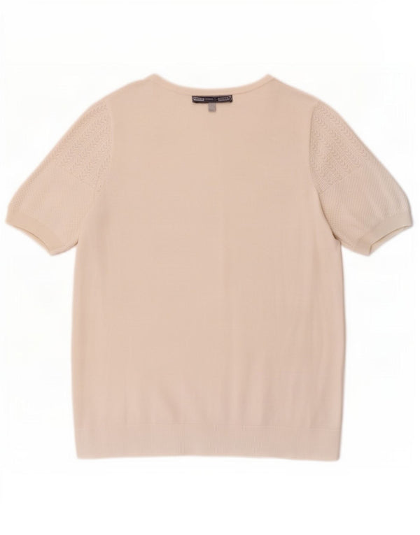 Crew Clothing Dame T-Shirt Top UK 12 Medium White Viscose