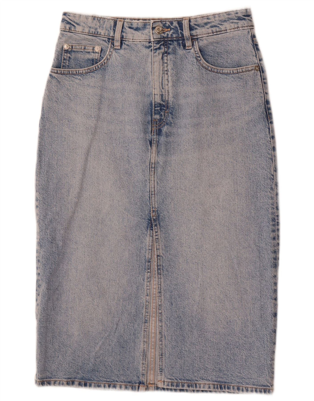 Zara Dame Denim Nederdel Medium W28 Blå Bomuld