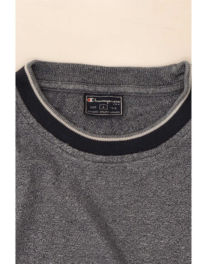 Champion Herre T-Shirt Top Stor Marineblå Flecked