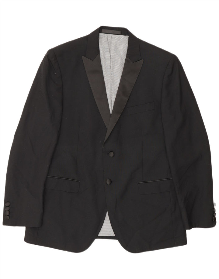 Marks & Spencer Herre 2-knaps blazerjakke UK 42 Stor sort polyester