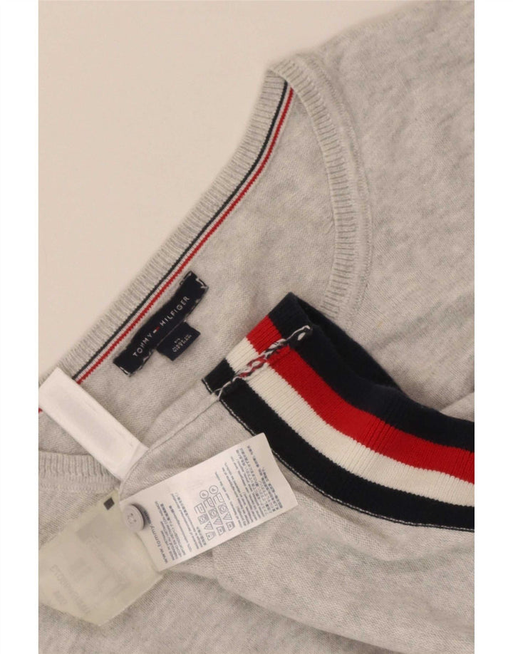 Tommy Hilfiger Dame Cardigan Sweater UK 14 Medium Grå Stribet
