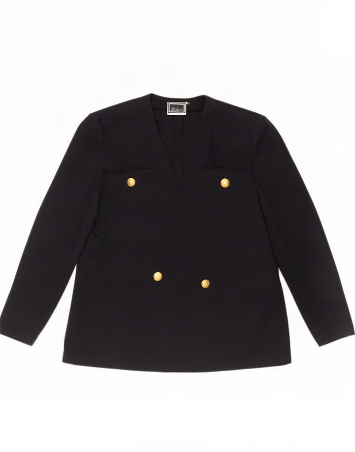 Luisa Spagnoli Dame Dobbeltradet Blazer Jacket IT 48 XL Navy Blue